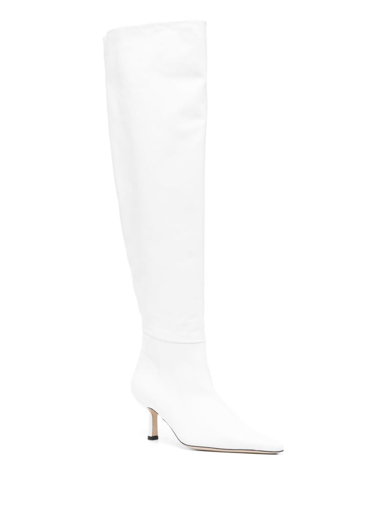 White Meghan 55 Knee-high Leather