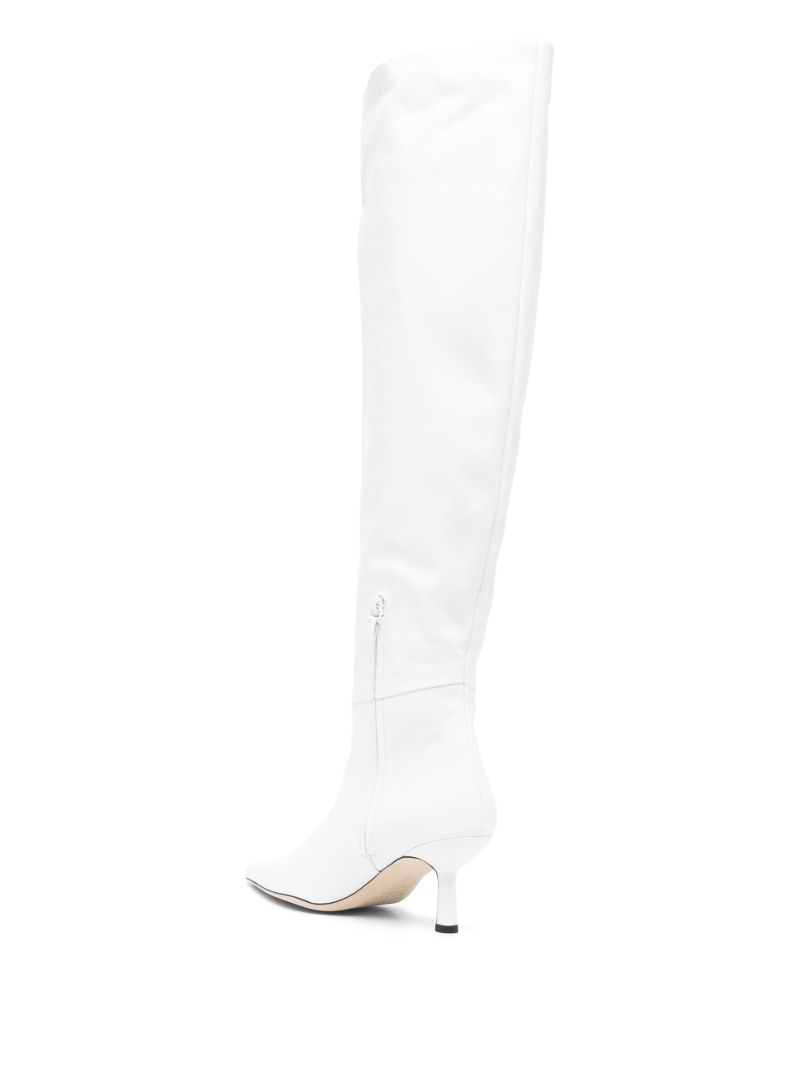 White Meghan 55 Knee-high Leather