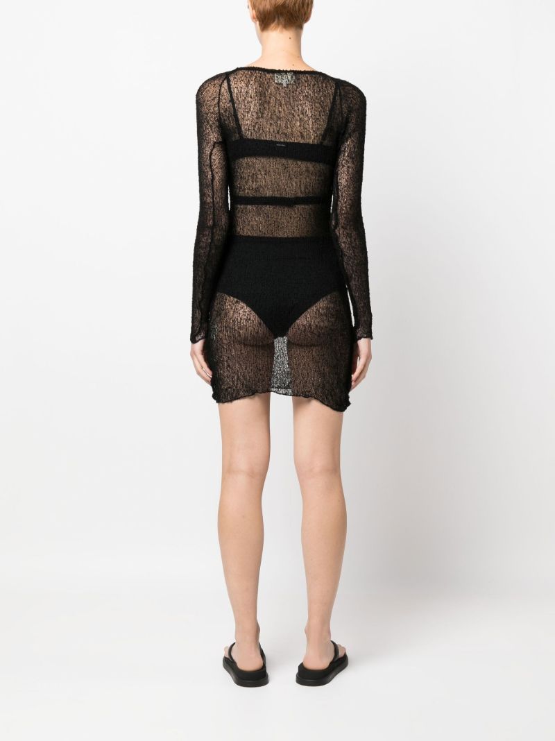 Black Sheer Knitted Dress