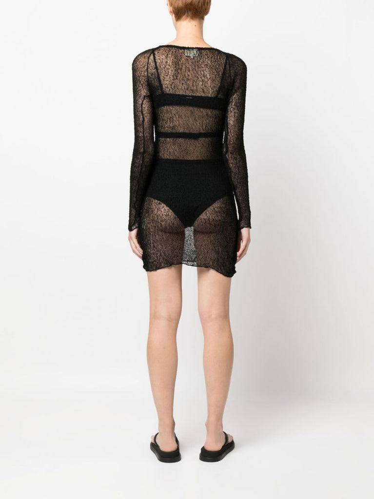 Black Sheer Knitted Dress