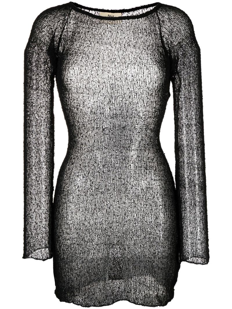 Black Sheer Knitted Dress