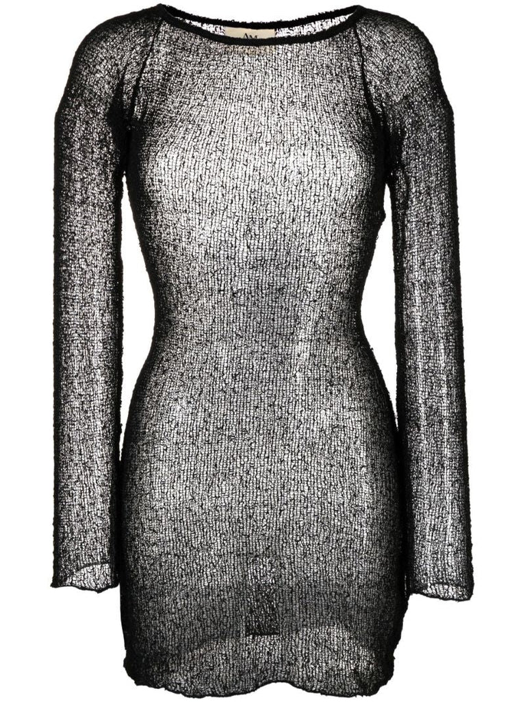 Black Sheer Knitted Dress