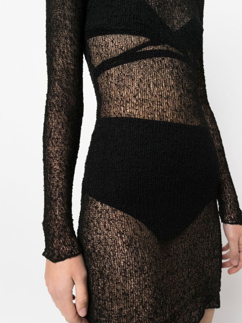 Black Sheer Knitted Dress
