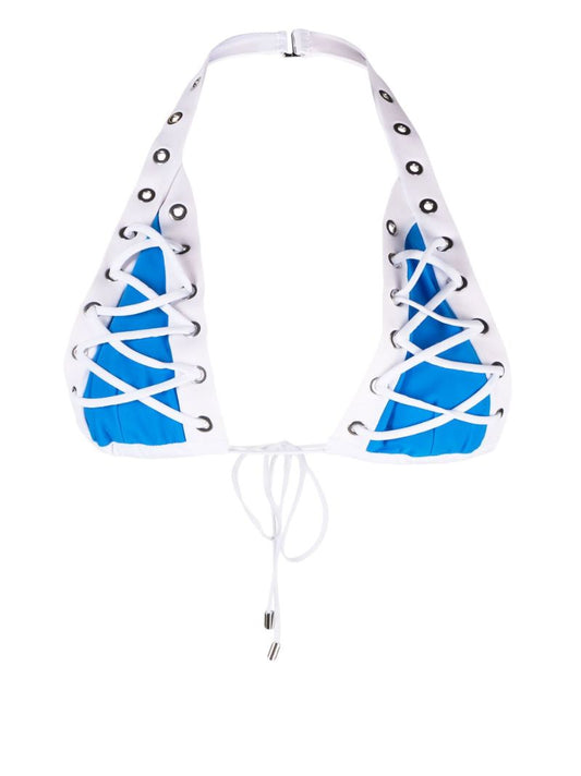 Blue Olivia Criss-cross Triangle Bikini Top