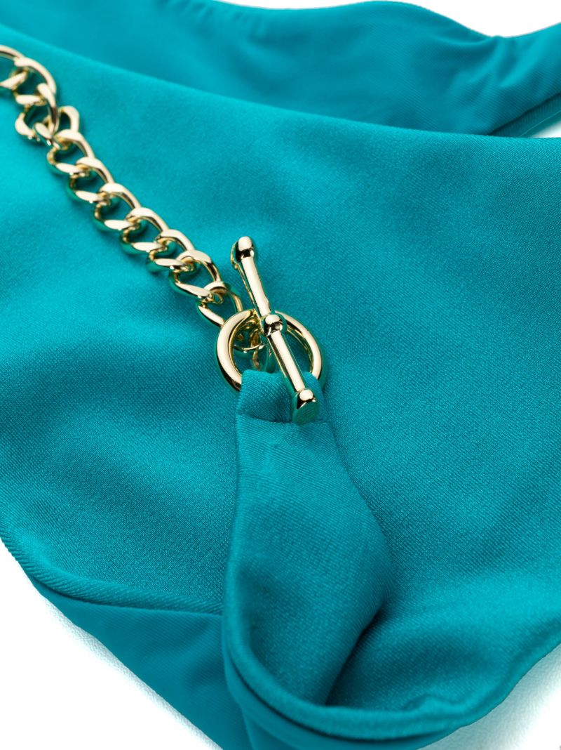 Blue Chain Link Detail Bikini Bottoms