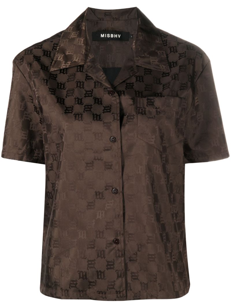 Brown Monogram Jacquardcropped Shirt
