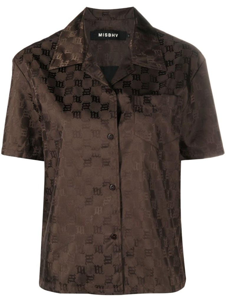 Brown Monogram Jacquardcropped Shirt