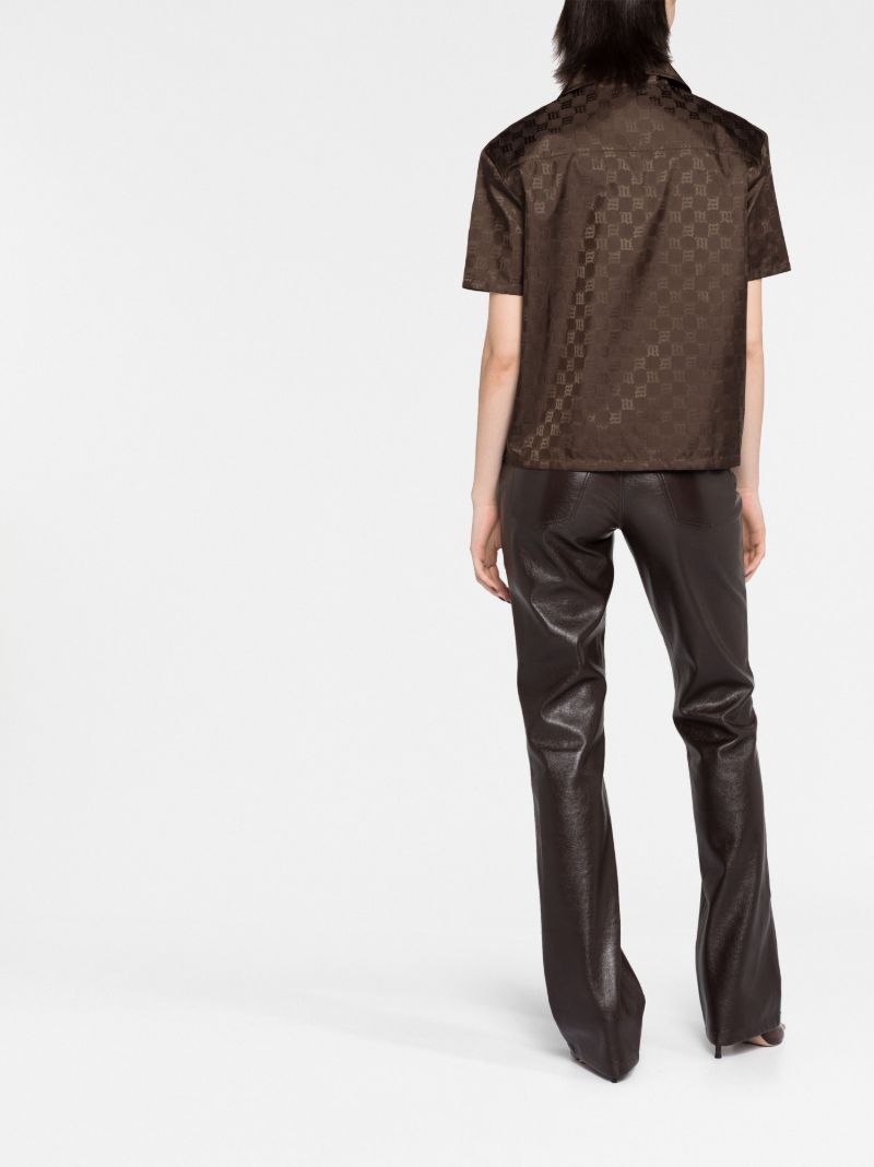 Brown Monogram Jacquardcropped Shirt