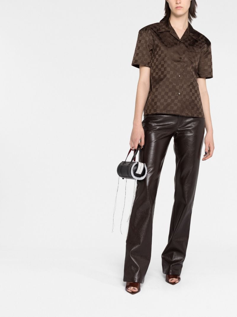 Brown Monogram Jacquardcropped Shirt