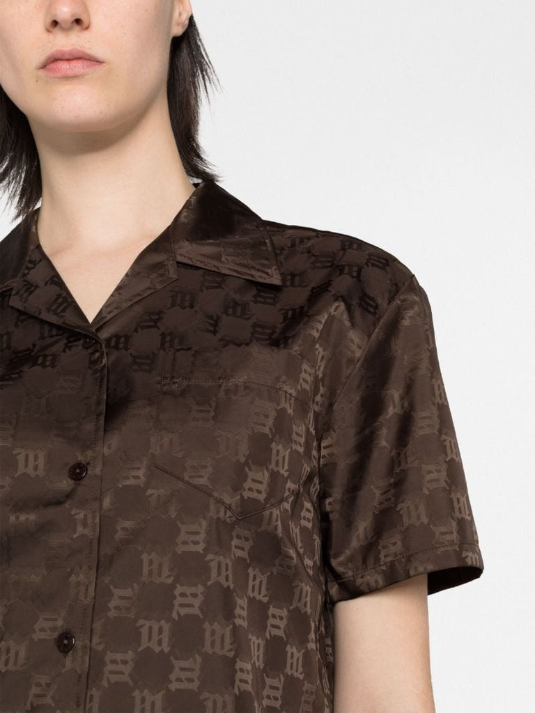 Brown Monogram Jacquardcropped Shirt