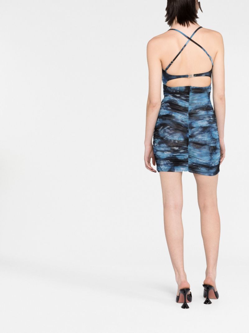 Blue Butterfly Mesh Mini Dress