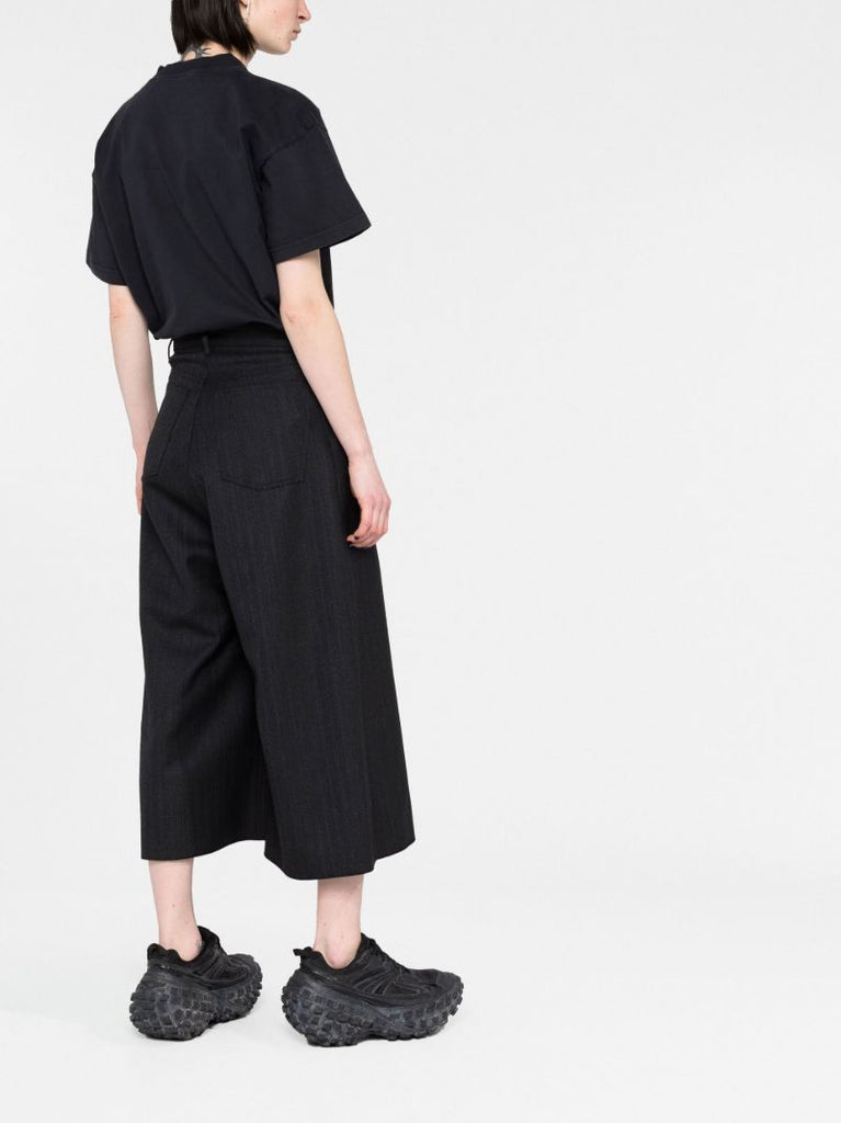Black Wide Leg Wool Culottes