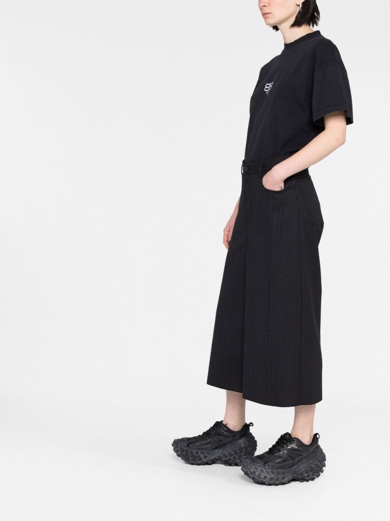 Black Wide Leg Wool Culottes