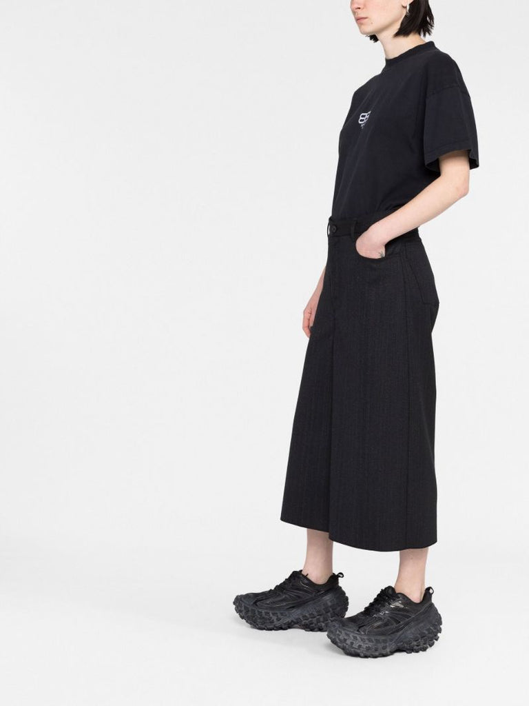 Black Wide Leg Wool Culottes