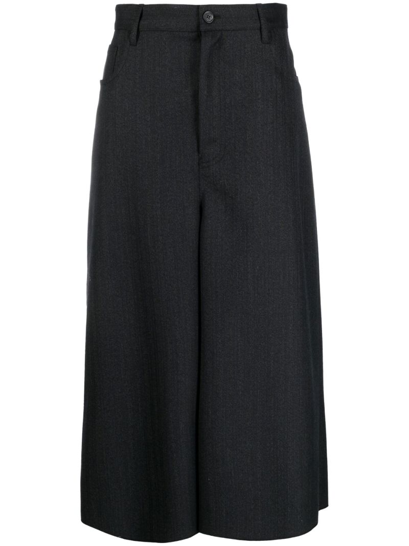 Black Wide Leg Wool Culottes