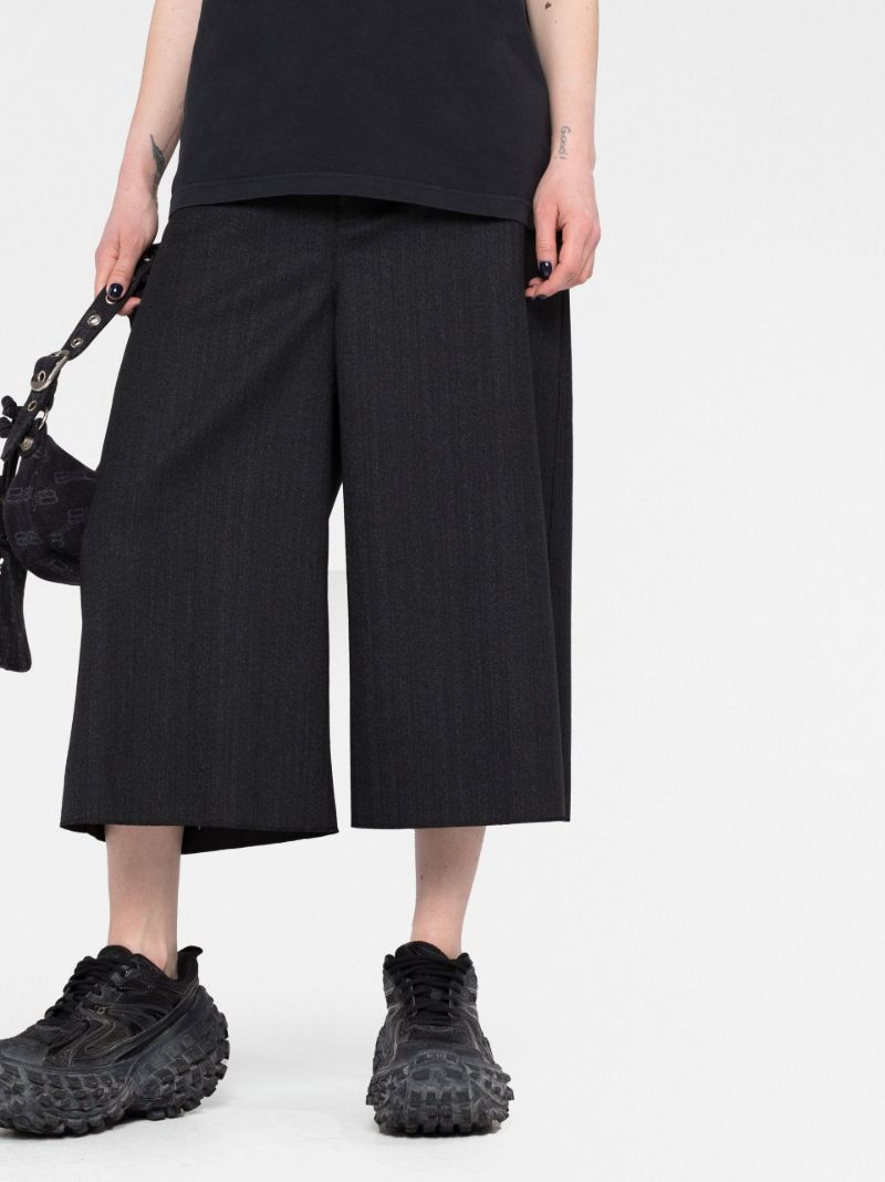 Black Wide Leg Wool Culottes