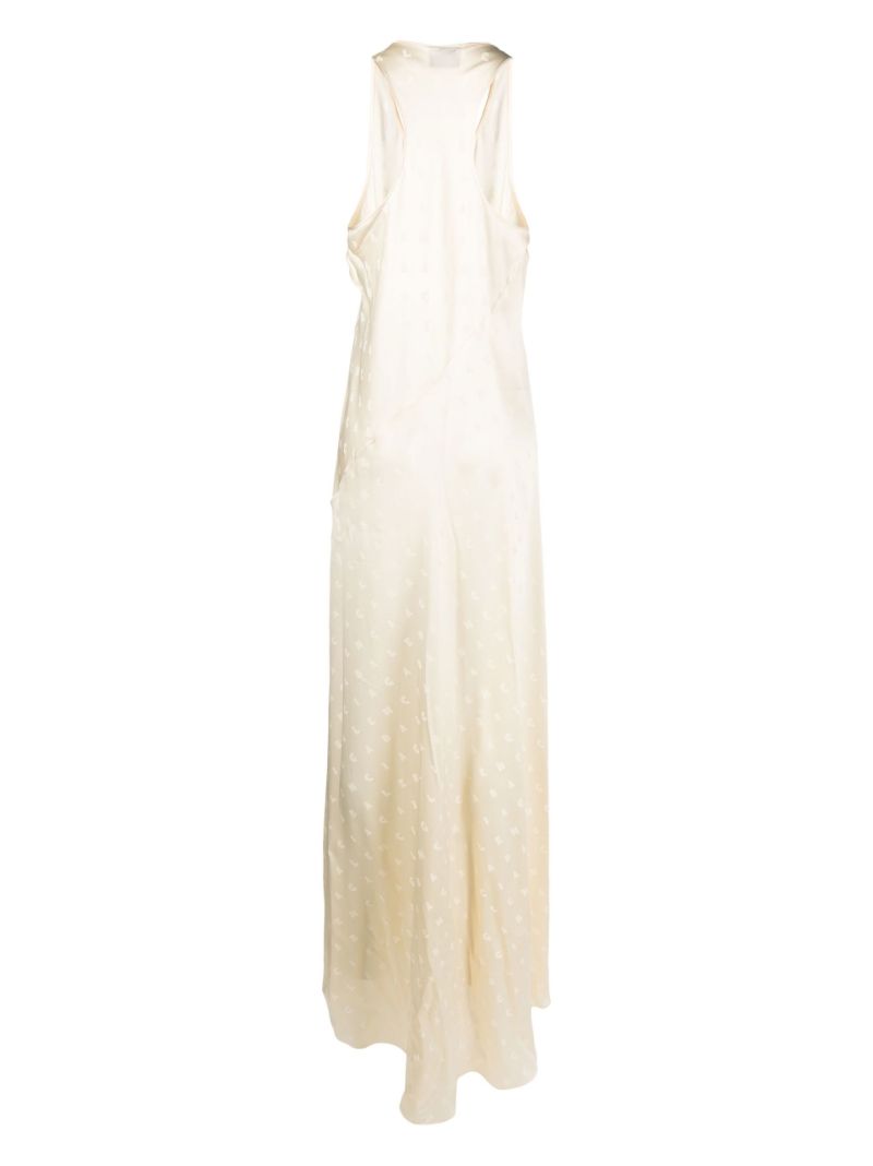 White Logo Jacquard Slip Dress