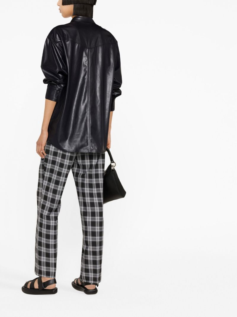 Black Berny Faux Leather Shirt
