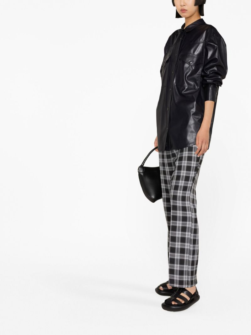 Black Berny Faux Leather Shirt