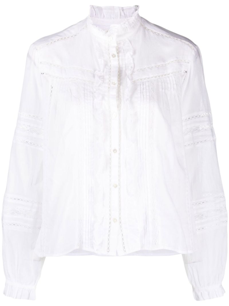 White Pintuck Cotton Shirt