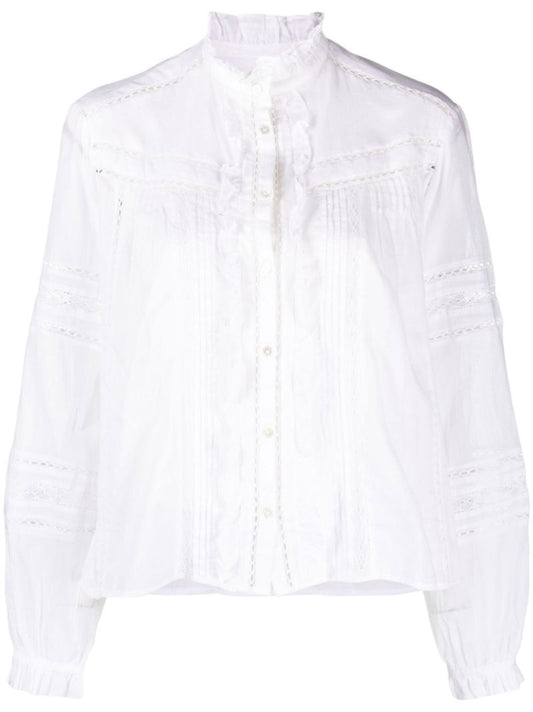 White Pintuck Cotton Shirt