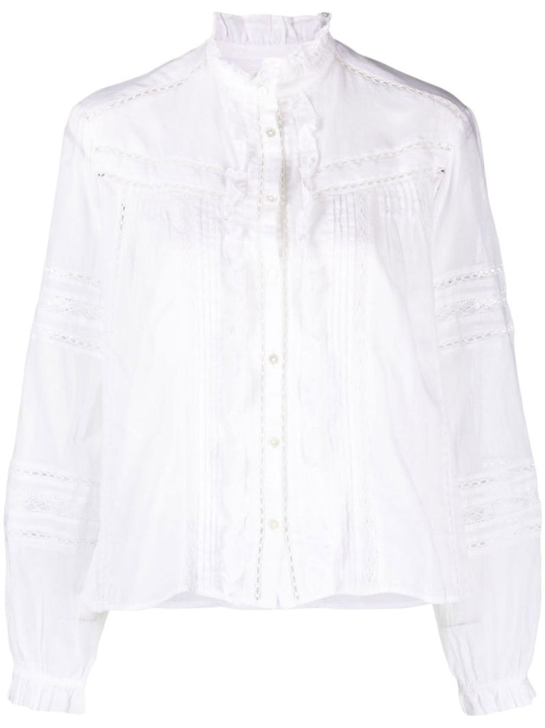 White Pintuck Cotton Shirt