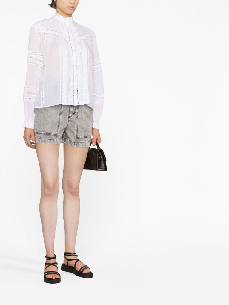 White Pintuck Cotton Shirt