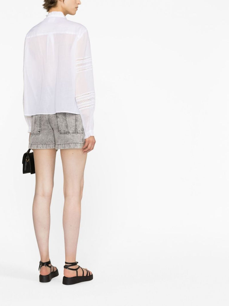 White Pintuck Cotton Shirt