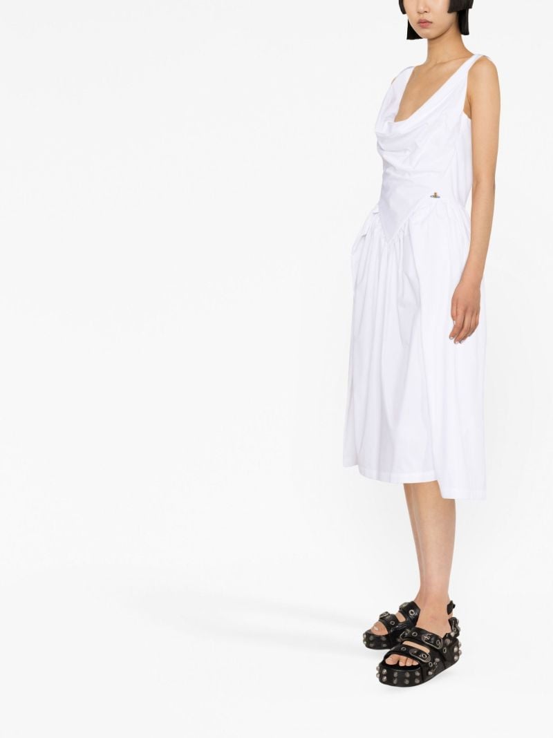 White Sunday Cowl-neck Dress