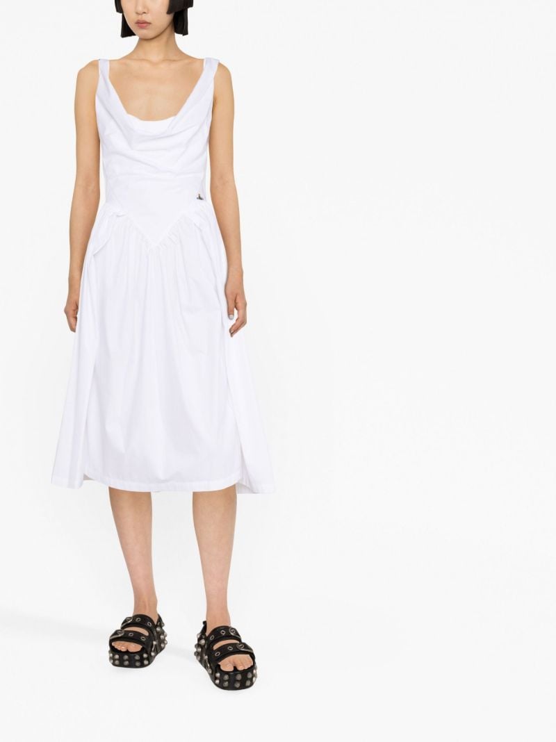 White Sunday Cowl-neck Dress