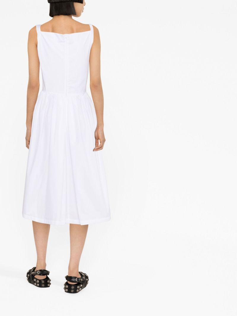 White Sunday Cowl-neck Dress