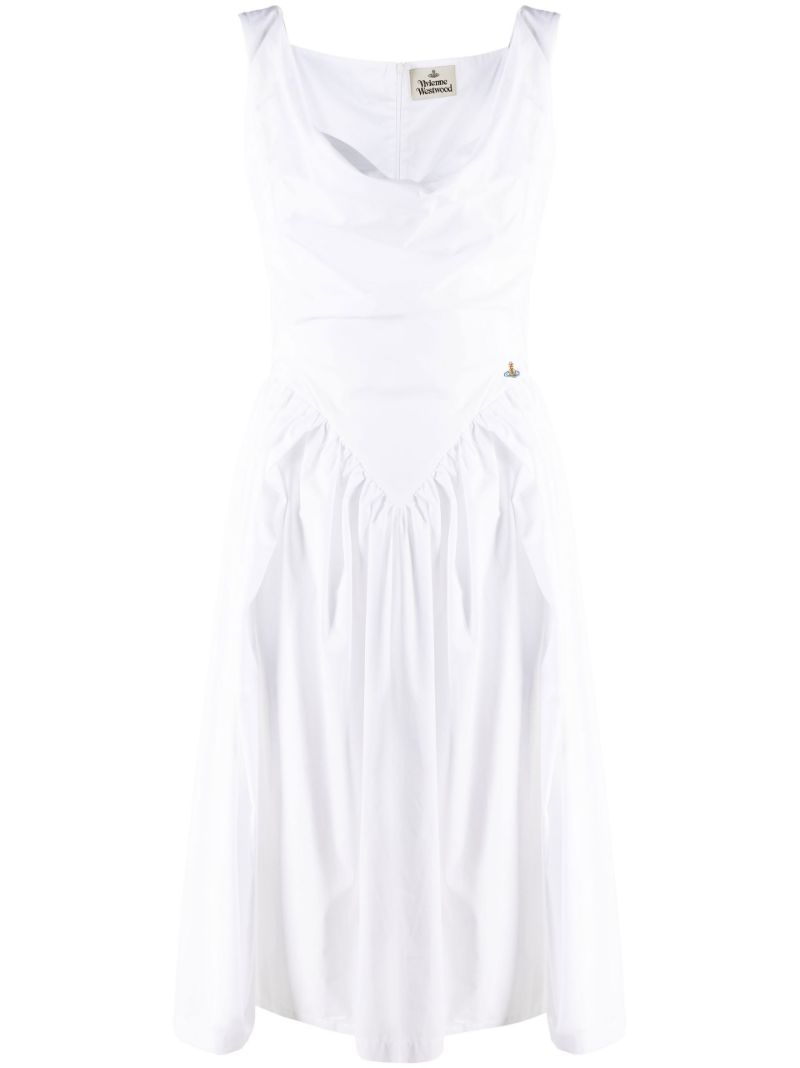 White Sunday Cowl-neck Dress
