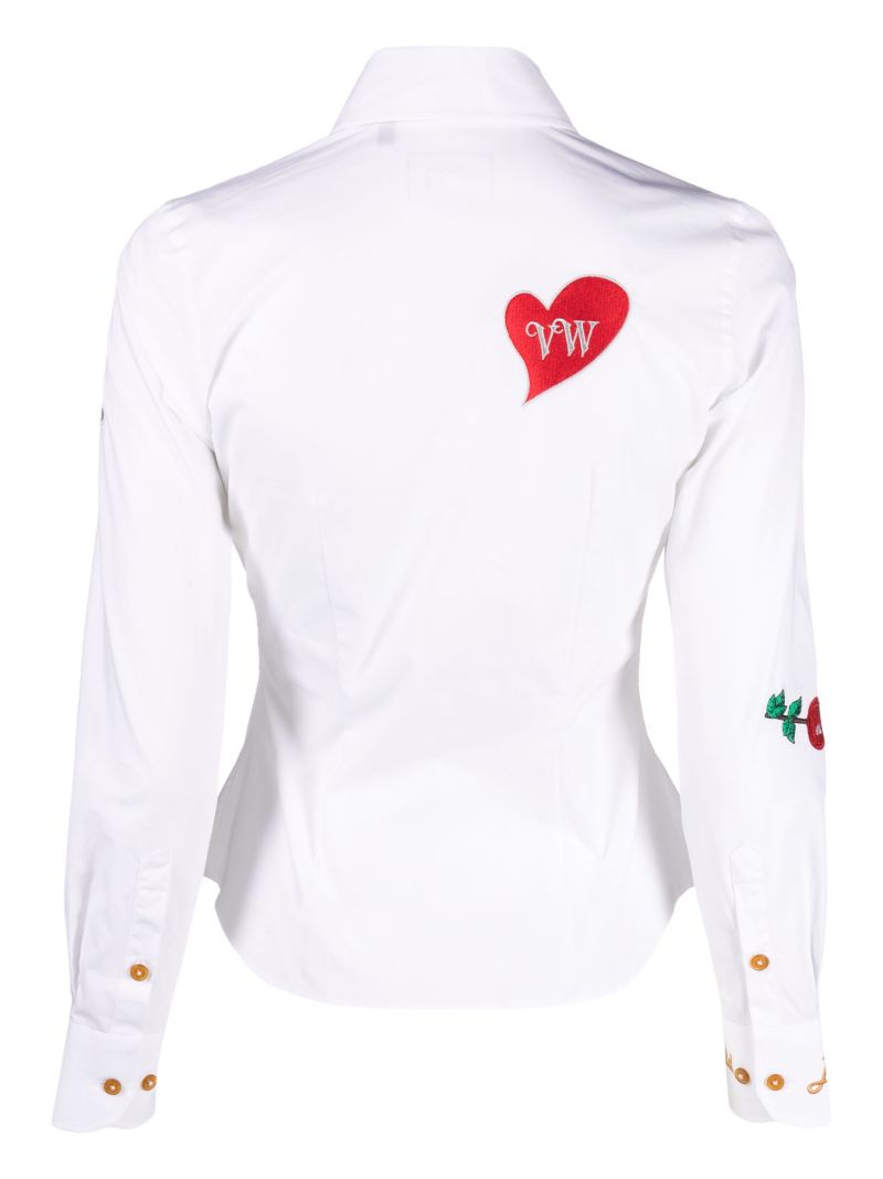 White Embroidered Long Sleeved Shirt