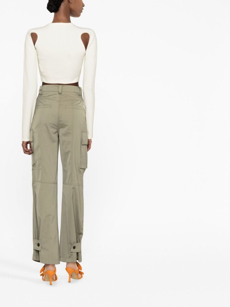 White Logo Cut-out Cropped Top