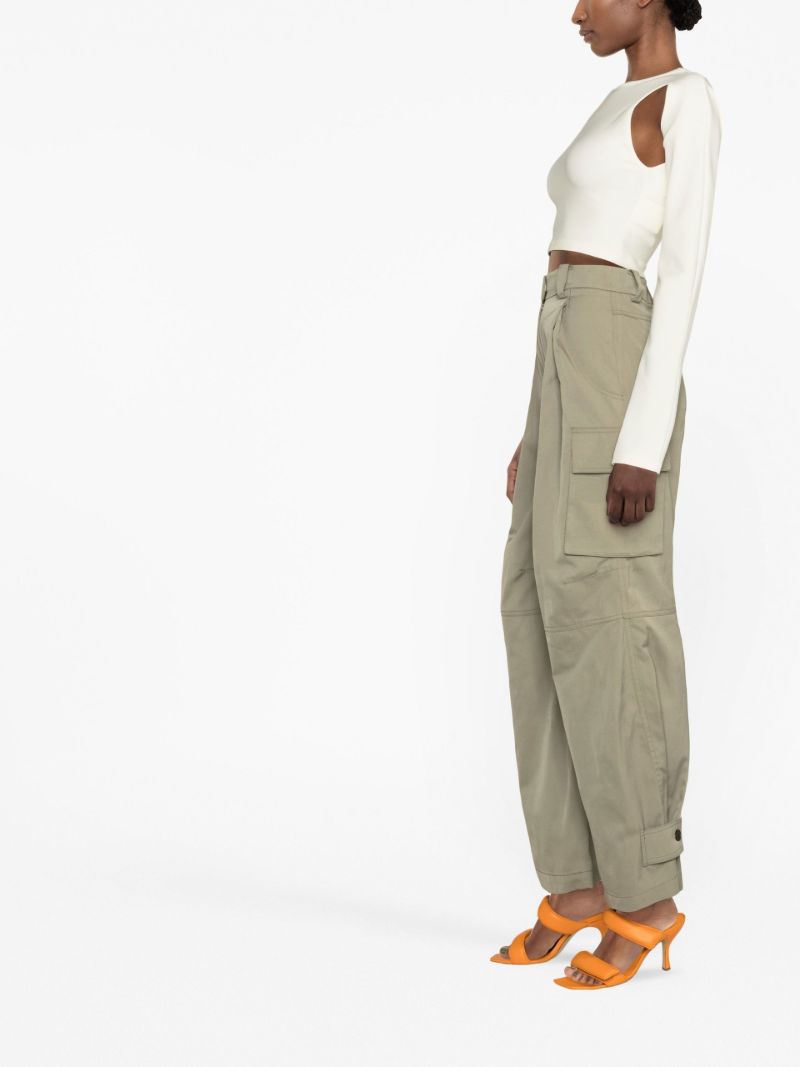 White Logo Cut-out Cropped Top