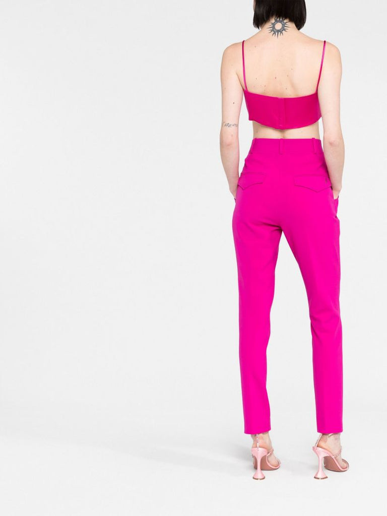 Pink High Waist Tailored Trousers