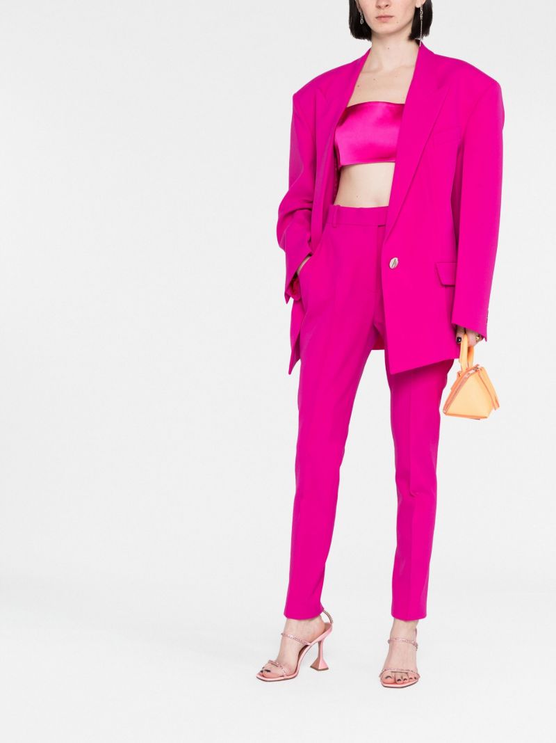 Pink High Waist Tailored Trousers