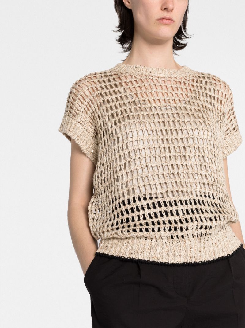 Neutral Open Knitted Top
