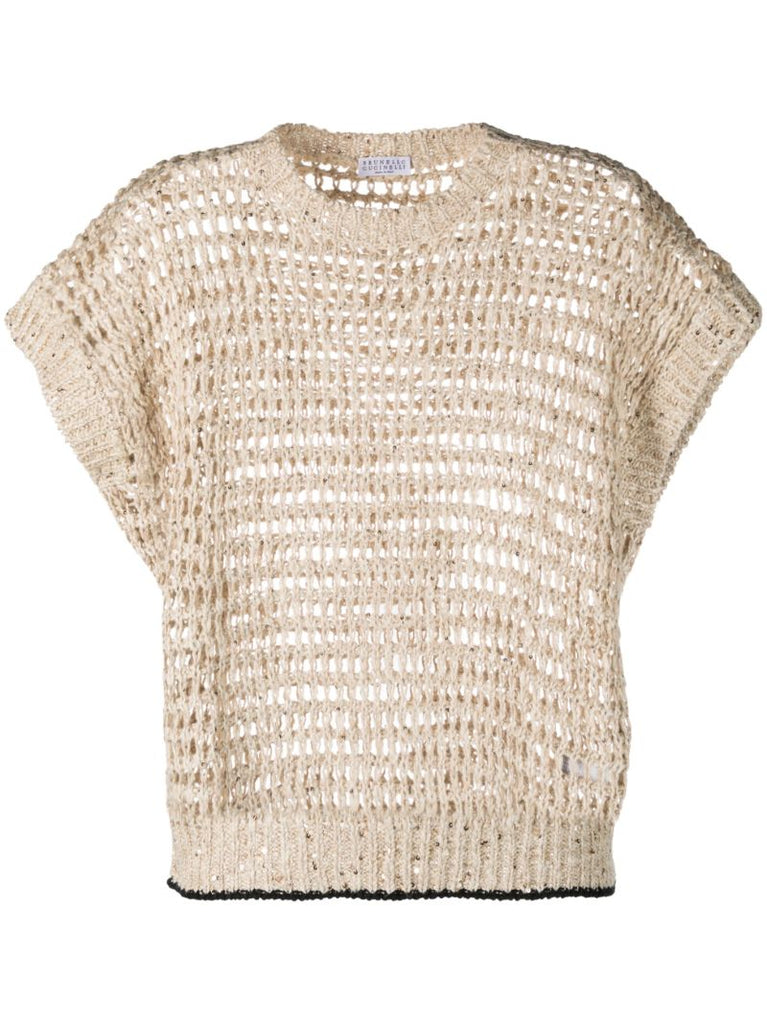 Neutral Open Knitted Top