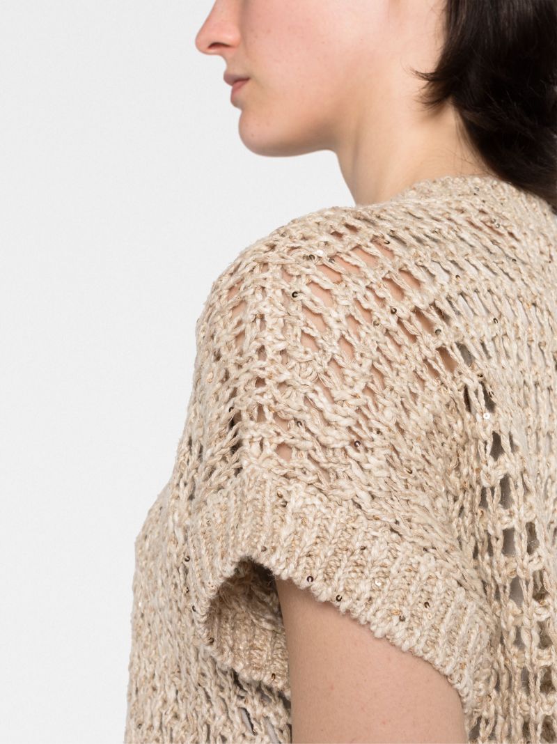 Neutral Open Knitted Top