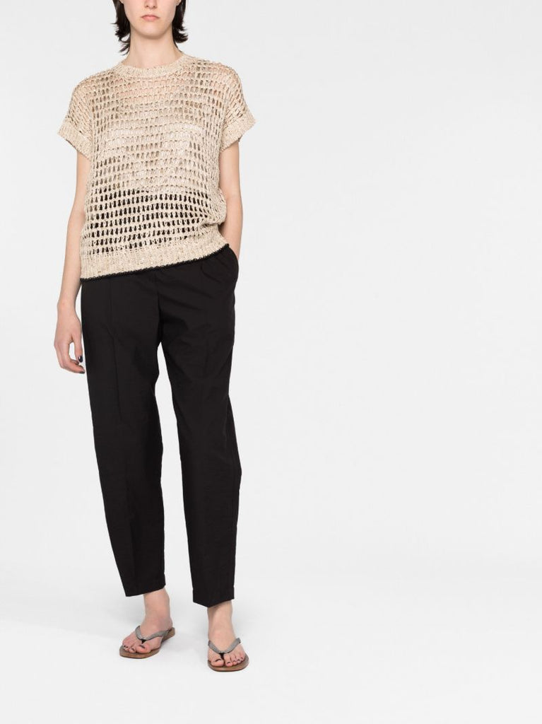 Neutral Open Knitted Top