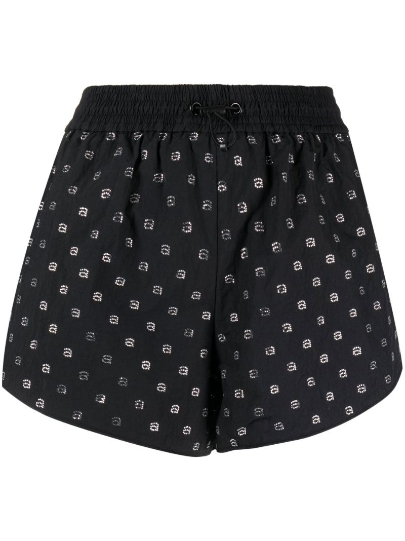 Black Logo Track Shorts