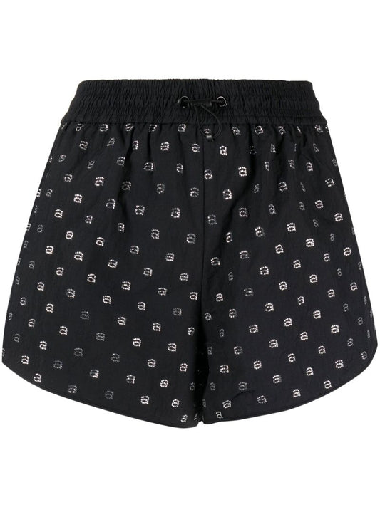 Black Logo Track Shorts