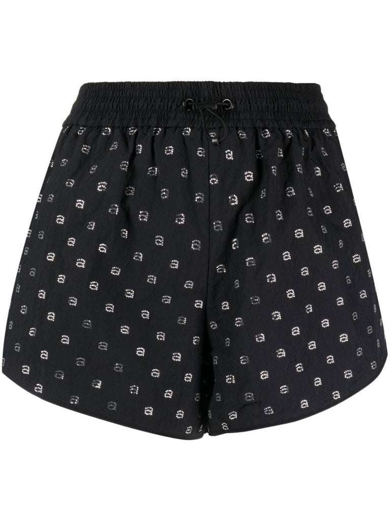 Black Logo Track Shorts