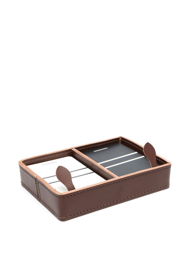 Brown Etna Leather Playing Card Holder