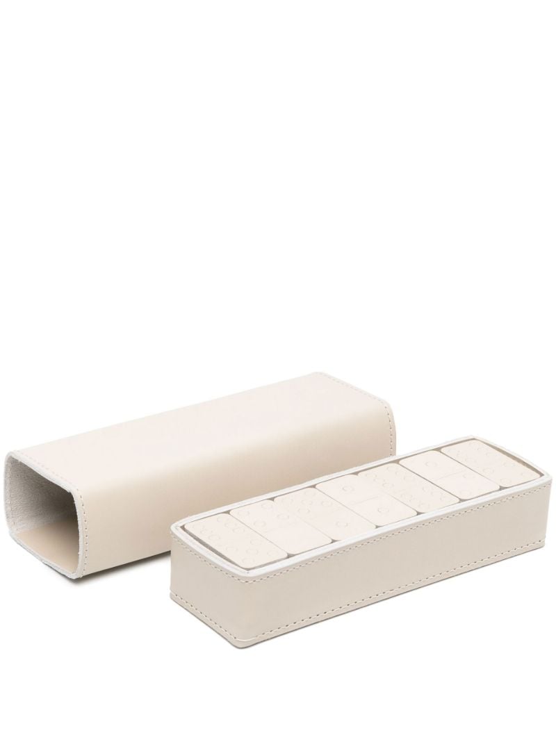 Neutral Leather Dominoes Set