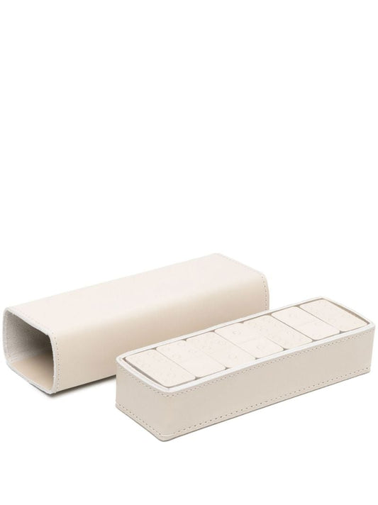 Neutral Leather Dominoes Set
