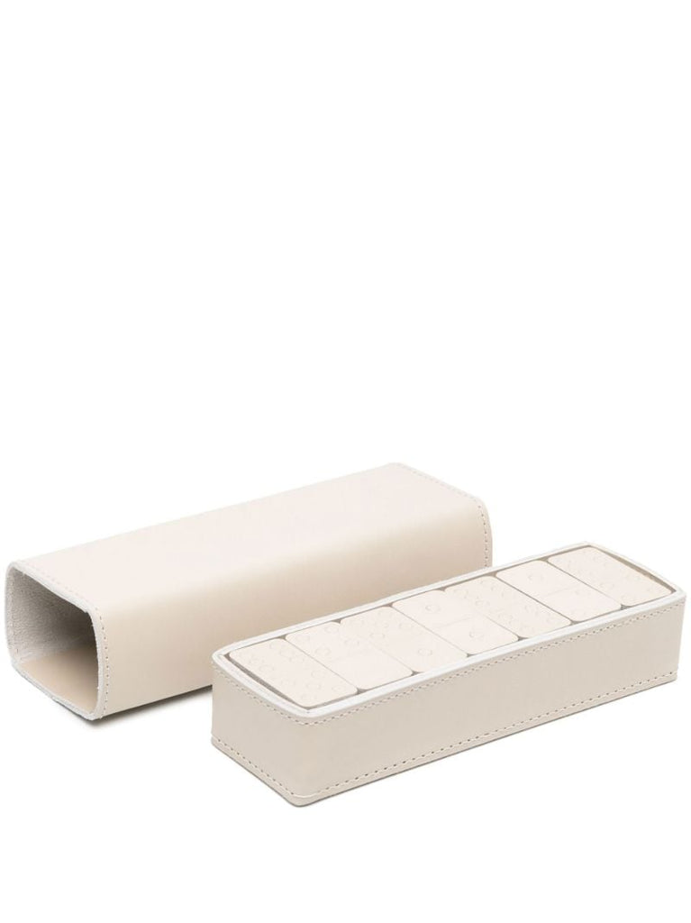 Neutral Leather Dominoes Set