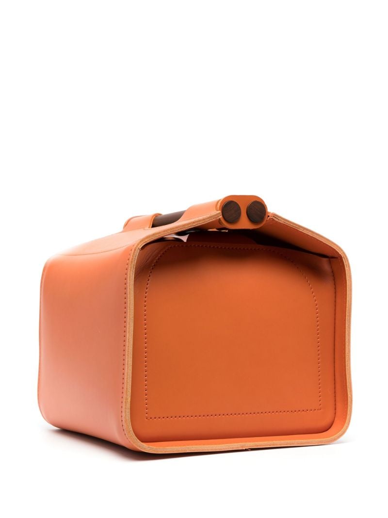 Orange Jota Leather Basket