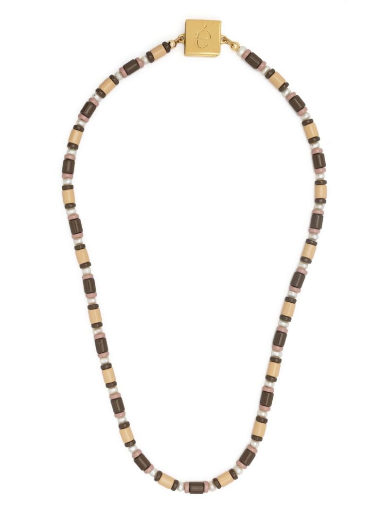 Gold-tone Beaded Pearl Necklace